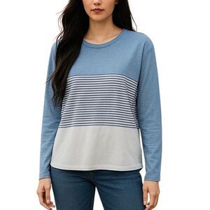 Cotton Blend Lightweight Long Sleeve Top